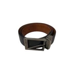 Robert Graham Black Brown Reversible Leather Belt Multicolor Stitching Men's 38